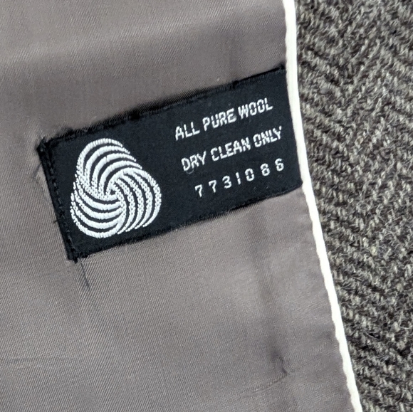 Vintage Neil Martin Gray New Wool Herringbone Blazer Elbow Patch Academic 44R - Picture 5 of 16